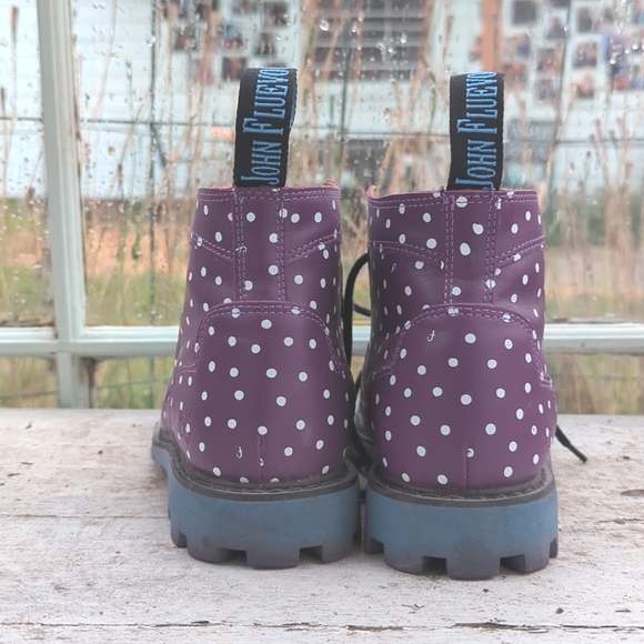 Fluevog Boots Derby Swirl Purple with Dots (Discontinued) - Picture 4 of 4